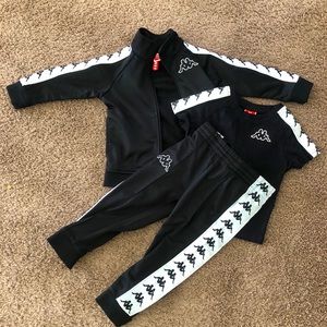 Black and white sweat suite